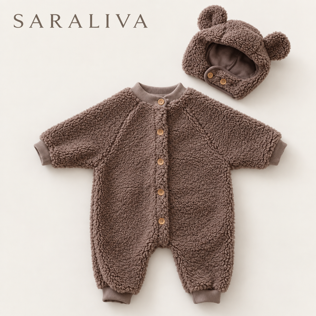 The Saraliva Teddy Fleece Romper Set