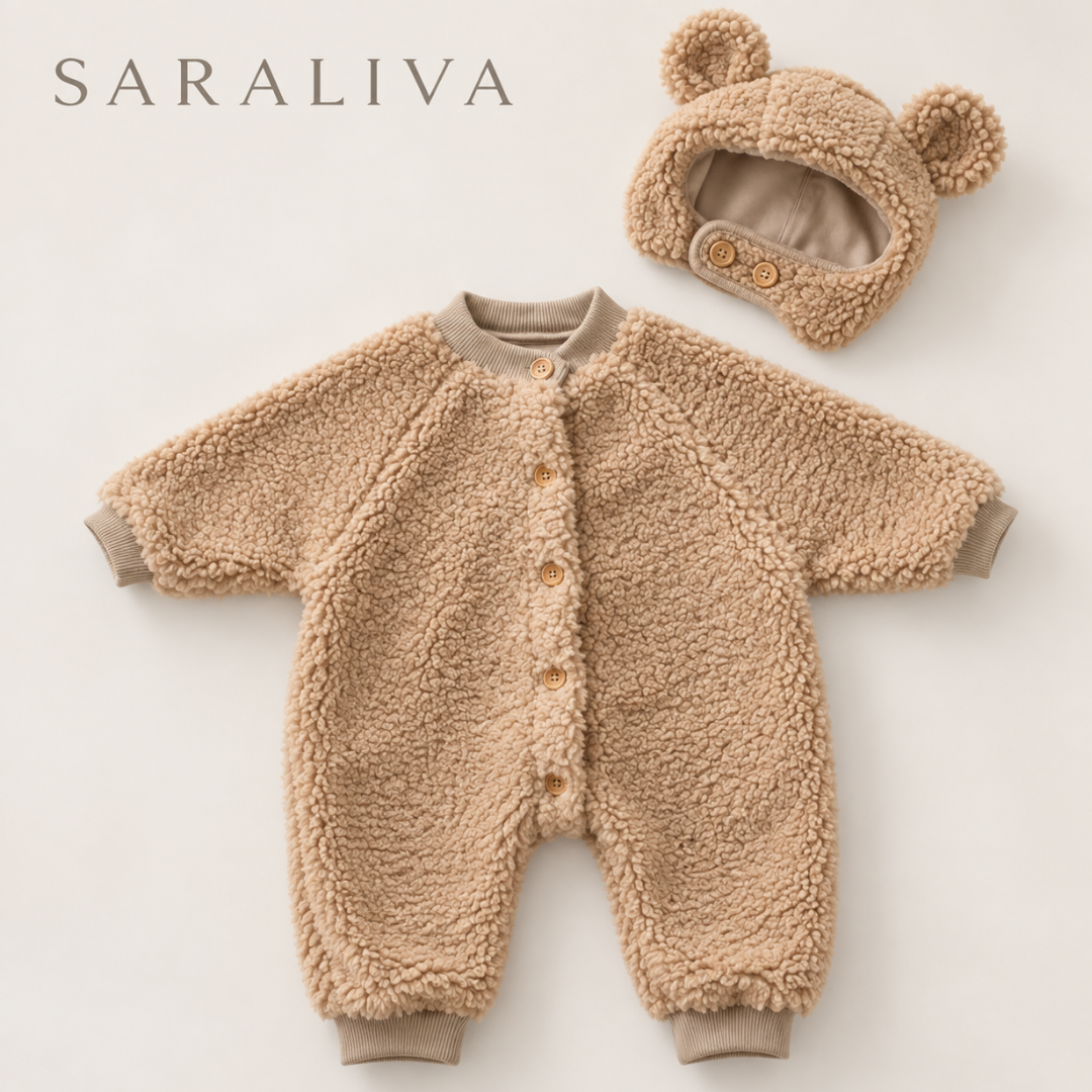 The Saraliva Teddy Fleece Romper Set