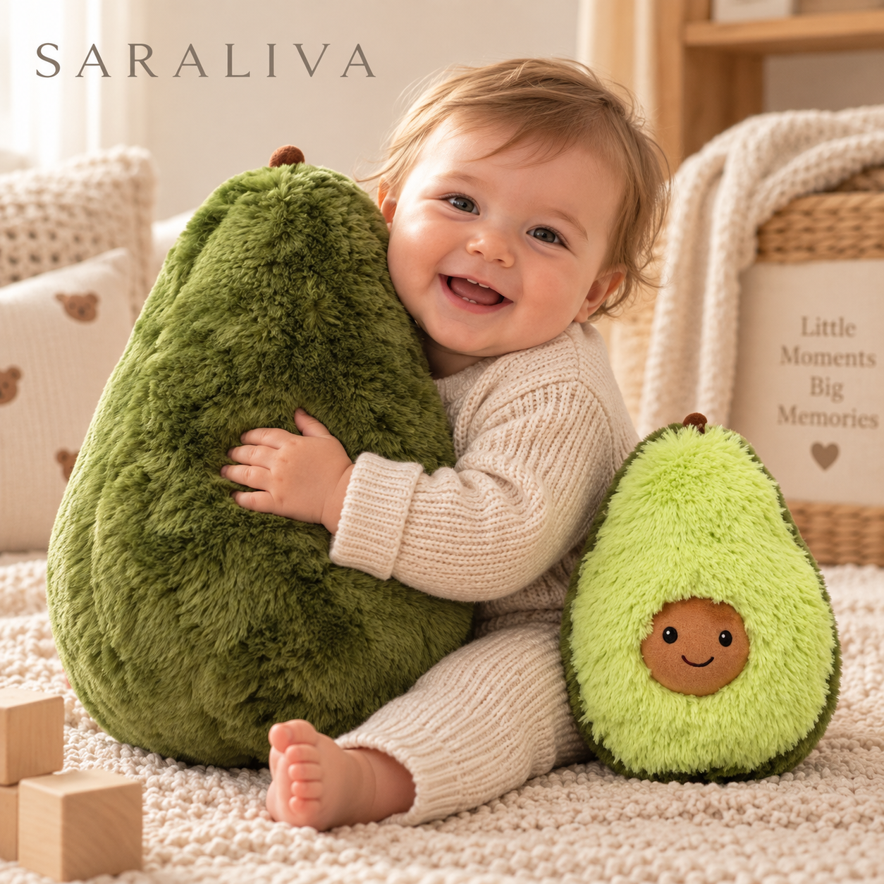 Saraliva Avocado Cuddle Plush – Soft & Cozy Teddy