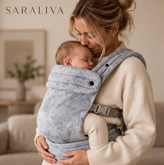 The Saraliva Embrace Baby Carrier - Beige Houndstooth