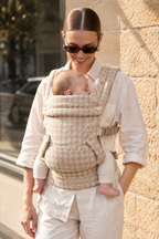 The Saraliva Embrace Baby Carrier - Beige Houndstooth