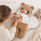 Saraliva Teddy Swaddle – Soft & Adjustable Baby Wrap