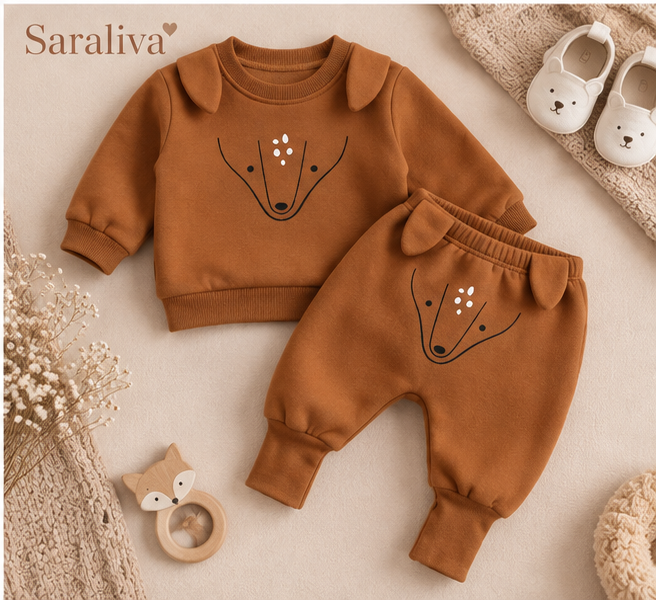 Saraliva Cozy Bear Baby Set - Cream Bear
