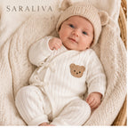 Saraliva Newborn Bear Wrap Romper – Buttercream
